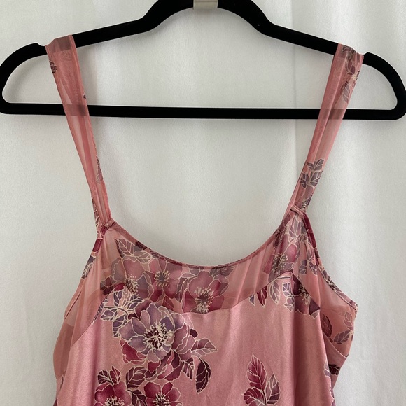 Vintage L.A. Intimates Pink Floral Spaghetti Strap Night Gown Dress Size Small - Picture 4 of 9